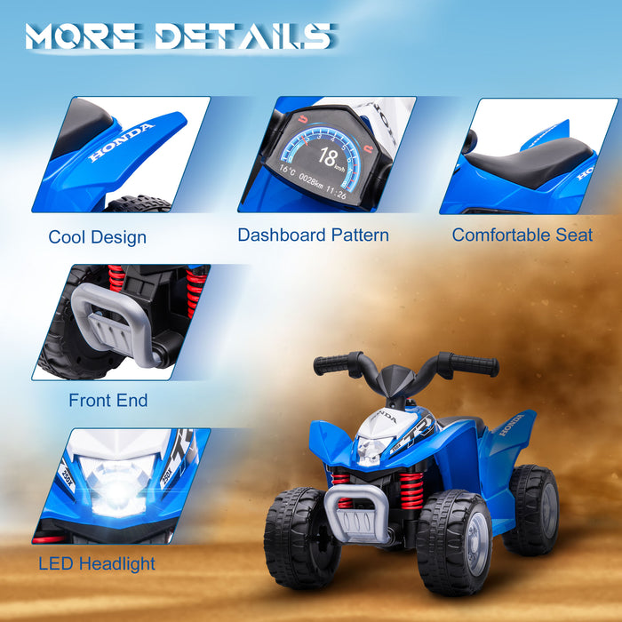 Honda Licensed Kids Electric Quad Bike 6V ATV 1.5-3 Years Blue