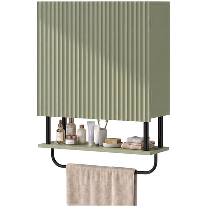 Modern Bathroom Wall Cabinet with 2 Wavy Doors Green