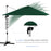 3 x 3(m) Square Cantilever Parasol with Cross Base, Crank Handle, Tilt, 360¬∞ Rotation and Aluminium Frame, Green