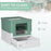 Hooded Cat Litter Box Scoop Included, Litter Tray with Front Entry Top Exit, Portable Pet Toilet with Large Space, 47.5 x 35.5 x 36.7 cm Green