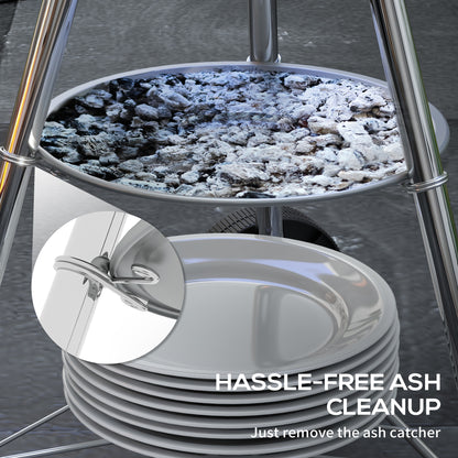 Portable Round Kettle Charcoal Grill BBQ Outdoor Heat Control Party