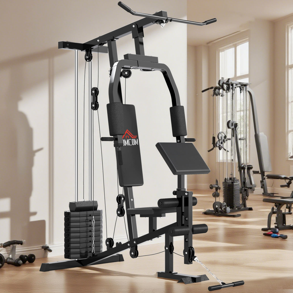 Multi Gym with 45kg Weight Stack, Chest Press and Leg Developer - Black