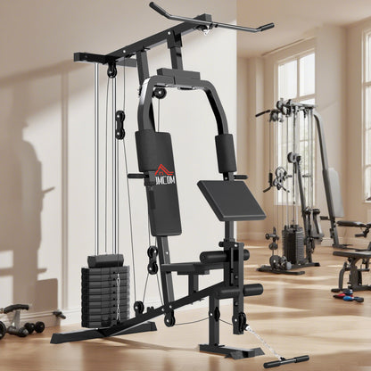 Multi Gym with 45kg Weight Stack, Chest Press and Leg Developer - Black