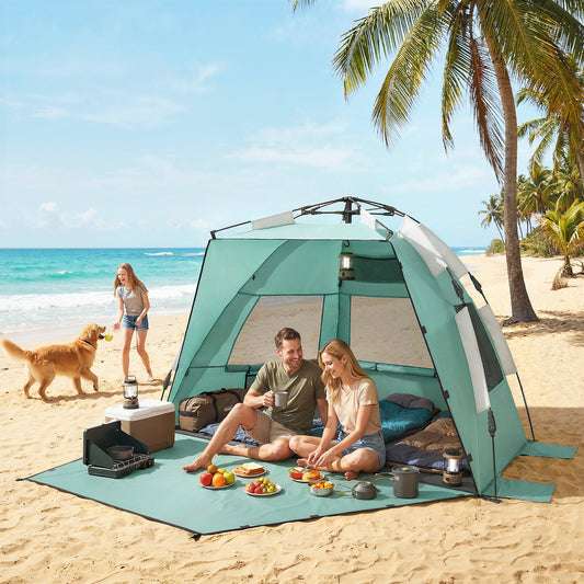 Pop Up Beach Tent for 2-3 Person with Carry Bag, UPF15+, Green