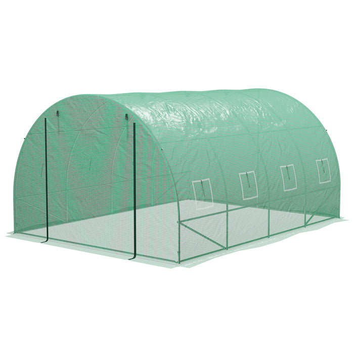 Sprinkler System Polytunnel Greenhouse, 4 x 3(m), Green