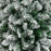 5 Foot Snow Flocked Artificial Christmas Tree, Xmas Pencil Tree with 426 Realistic Branches, Auto Open, Pinewood Base, Green