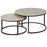 2 Pcs Stacking Coffee Table Set w/ Steel Frame Marble-Effect Top Foot Pads Nest of Tables Storage Display Black/Grey