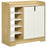 Shoe Storage with Double Doors and Open Shelves 13 Pair Shoe Storage Organizer for Entryway Hallway Natural and White