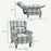 Recliner Chair for Living Room Wingback Chair with Padded Armrest Grey