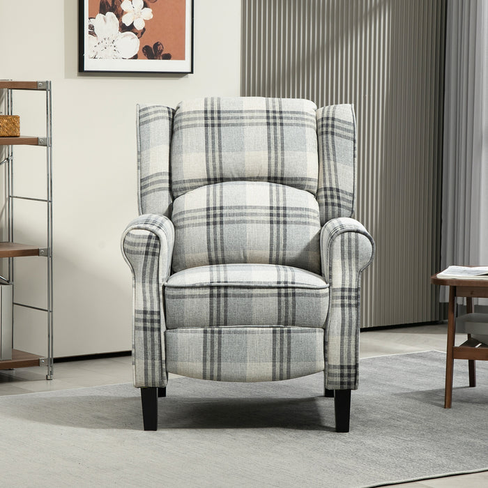 Recliner Chair for Living Room Wingback Chair with Padded Armrest Grey