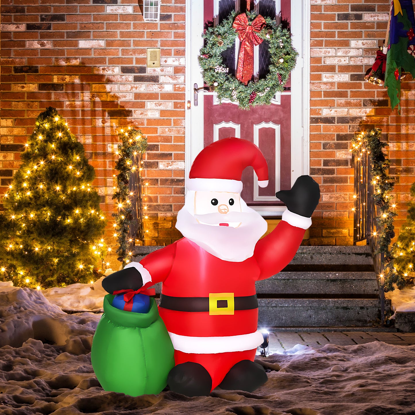 4ft Inflatable Christmas Santa Claus LED Lighted Yard Holiday for Lawn