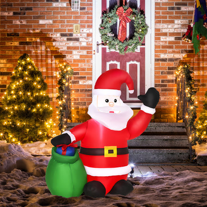 4ft Inflatable Christmas Santa Claus LED Lighted Yard Holiday for Lawn