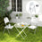 2PCS Folding Chair with Steel Frame, Garden Chair Set, White