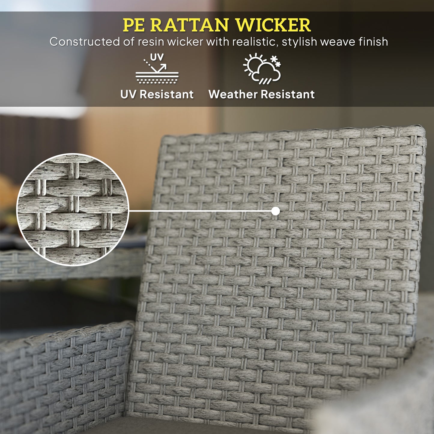 6 Seater Rattan Garden Furniture Set with Cushions, Grey