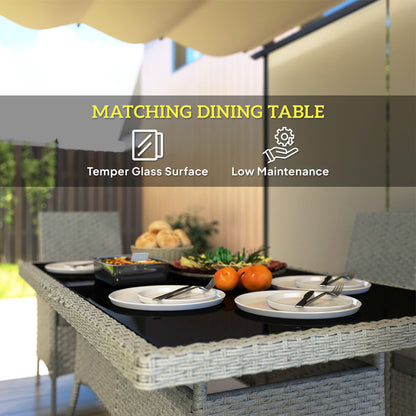 6 Seater Rattan Garden Furniture Set with Cushions, Grey