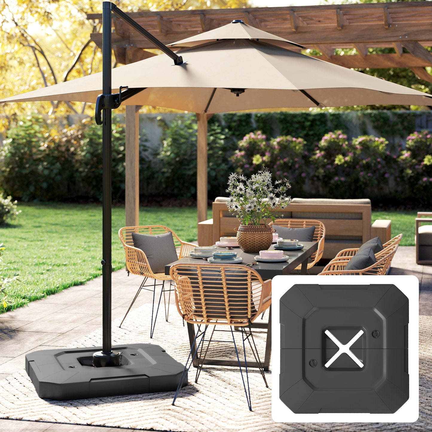 Umbrella Weights for Cantilever Parasol, 2 PCS Parasol Base Weights