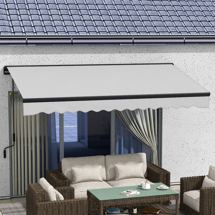 3.5 x 2.5m Aluminium Frame Electric Awning, Retractable Awning Sun Canopies for Patio Door Window, Grey