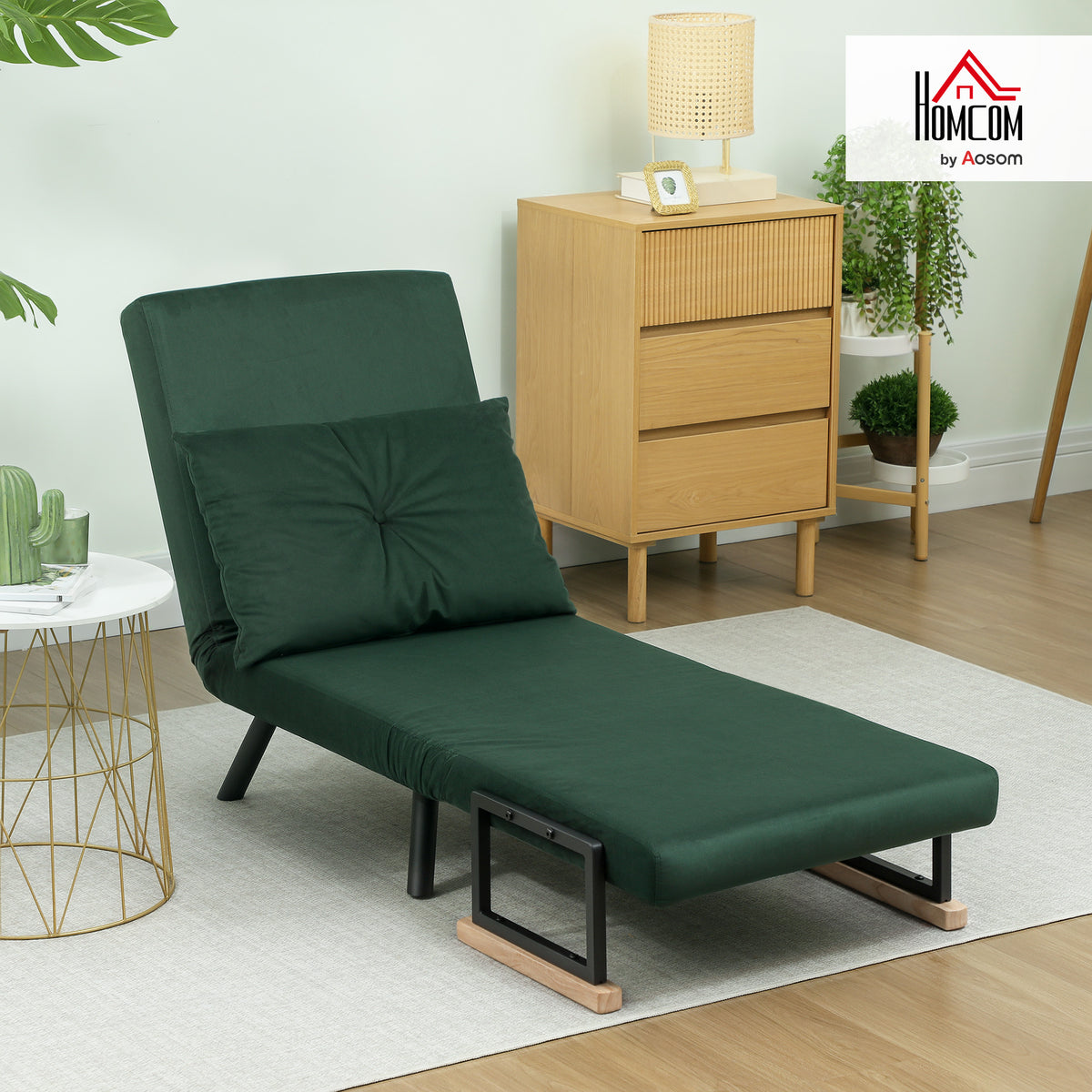 Click Clack Single Chair Bed Settee for Living Room, Green