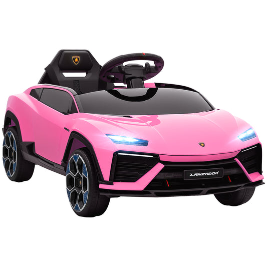 Licensed Lamborghini Electric Ride On Car with Suspension, Pink