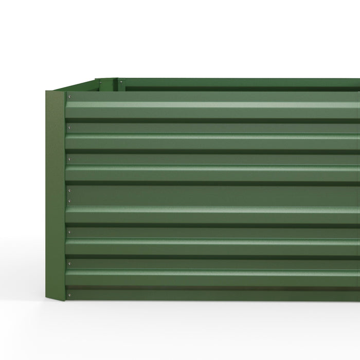 Raised Beds for Garden, Galvanised Steel Outdoor Planters with Multi-reinforced Rods, 180 x 90 x 59 cm, Green