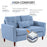 2 Seat Sofa Double Sofa Loveseat Fabric Wooden Legs Tufted Design for Living Room, Dining Room, Office, Light Blue