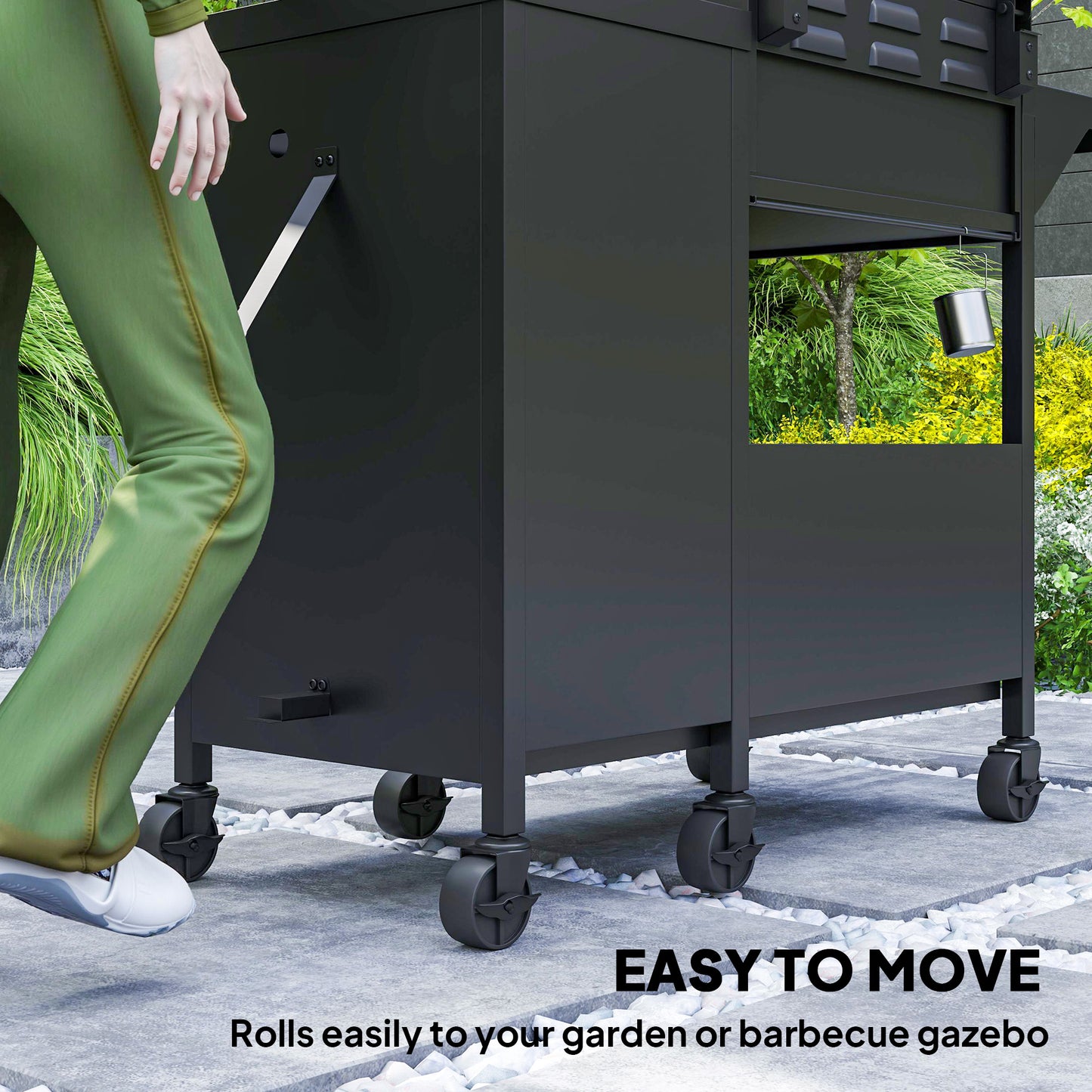 9.5 kW Gas Barbecue with 3+1 Burner, Storage Cabinet and Shelves