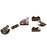 4PCs Wall Mounted Cat Tree Cat Wall Shelves W/ Scratching Post Dark Brown