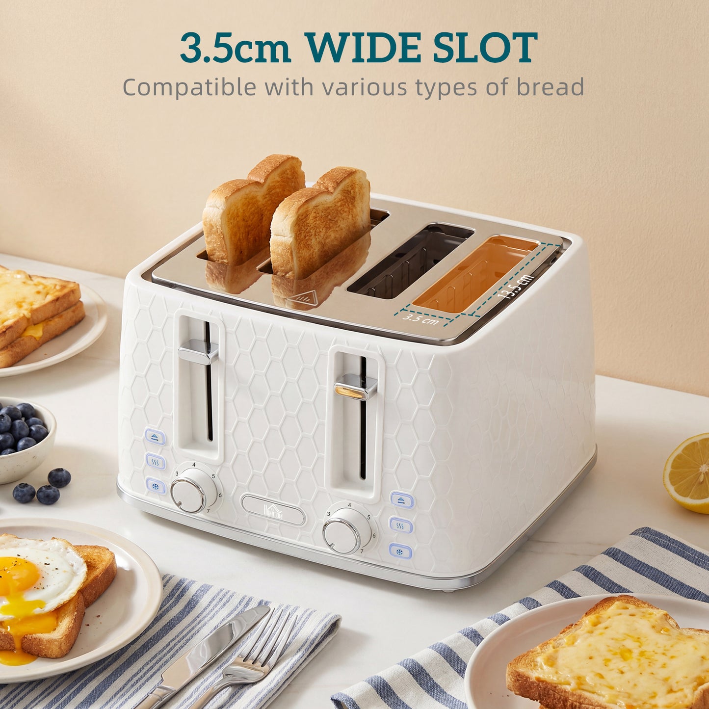 Kettle and Toaster Set with Strix Thermostat, Crumb Tray, Cream