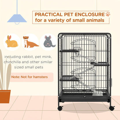4-Level Small Animal Cage with Ramps (Not for Rats, Hamsters or Guinea Pigs) - Black