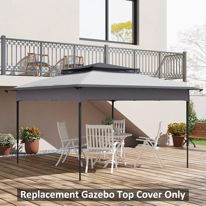 Pop up Gazebo Cover, 2-Tier Gazebo Roof Replacement for 3.25m x 3.25m Frame, 30+ UV Protection, Grey