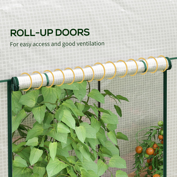 200 x 100 x 178cm Small Tomato Greenhouse with Roll-up Zipped Doors