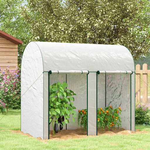 200 x 100 x 178cm Small Tomato Greenhouse with Roll-up Zipped Doors