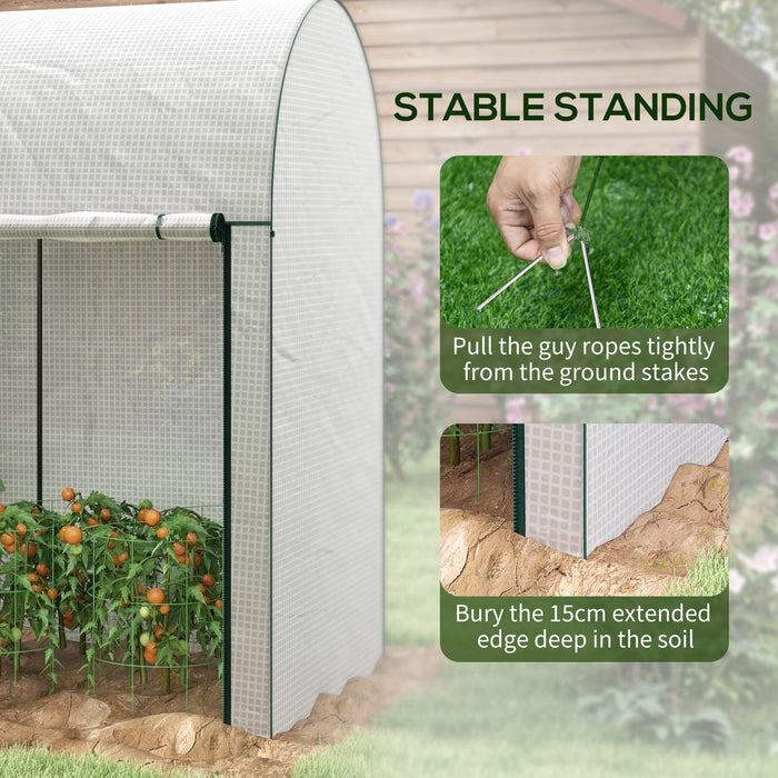 200 x 100 x 178cm Small Tomato Greenhouse with Roll-up Zipped Doors