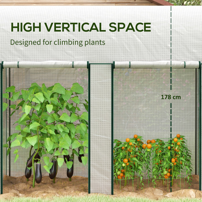 200 x 100 x 178cm Small Tomato Greenhouse with Roll-up Zipped Doors