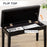 Classic Piano Bench Stool, PU Leather Padded Keyboard Stool with Rubber Wood Legs and Music Storage Compartment, Black