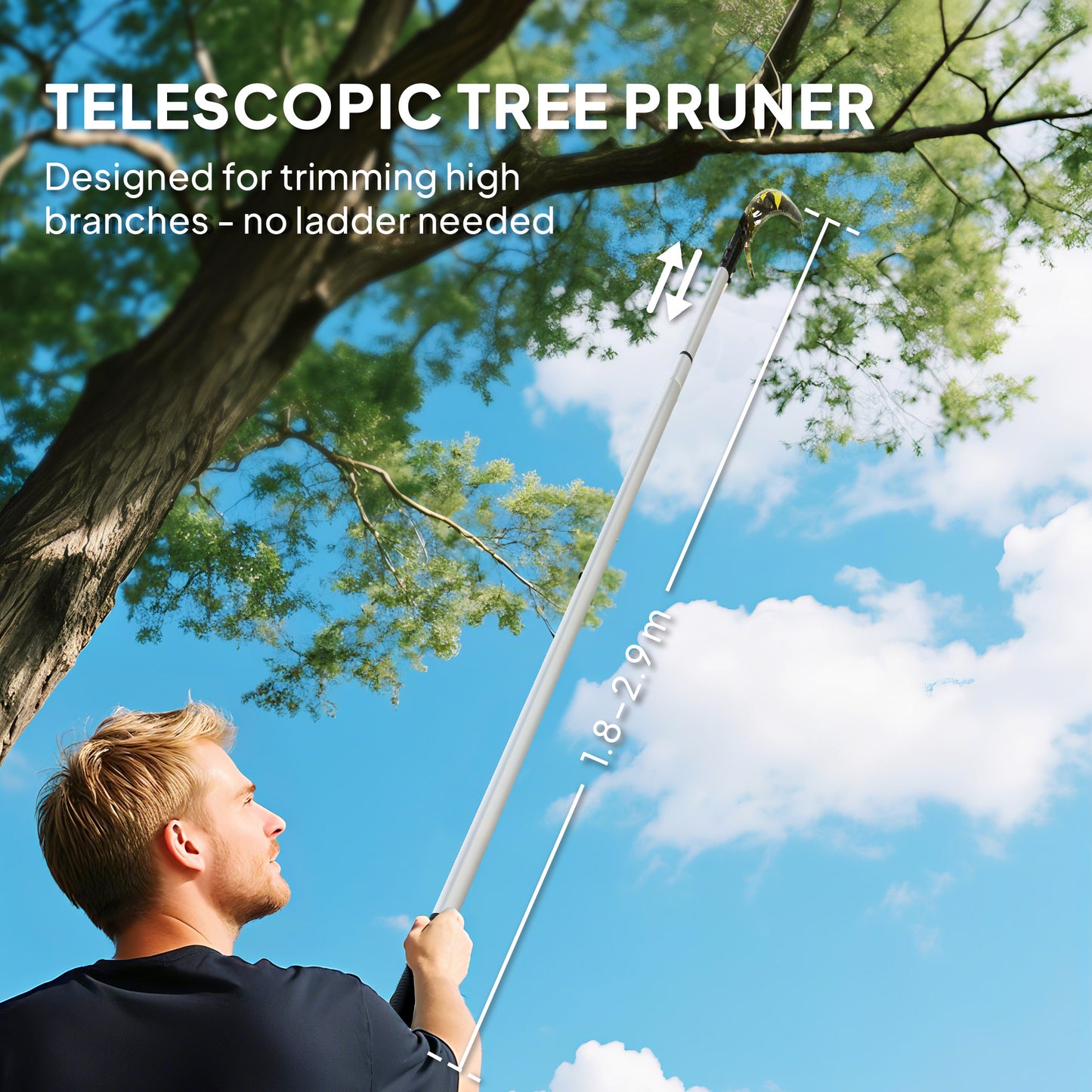 1.8-2.9 m Telescopic Tree Pruner, Tree Lopper Long Reach