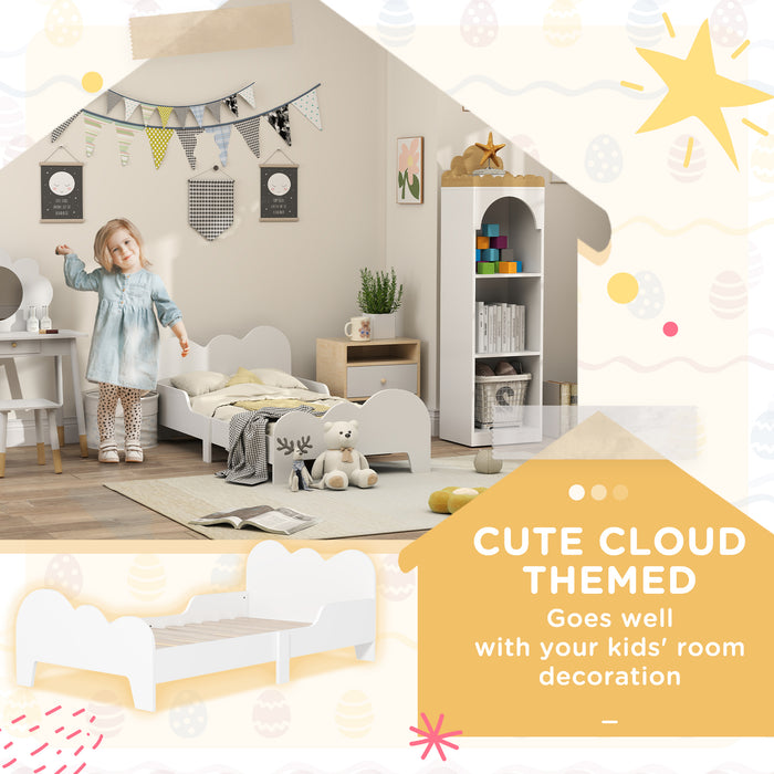 Cloud-Themed Toddler Bed with Safety Rails, 143.5 x 74.5 x 56cm