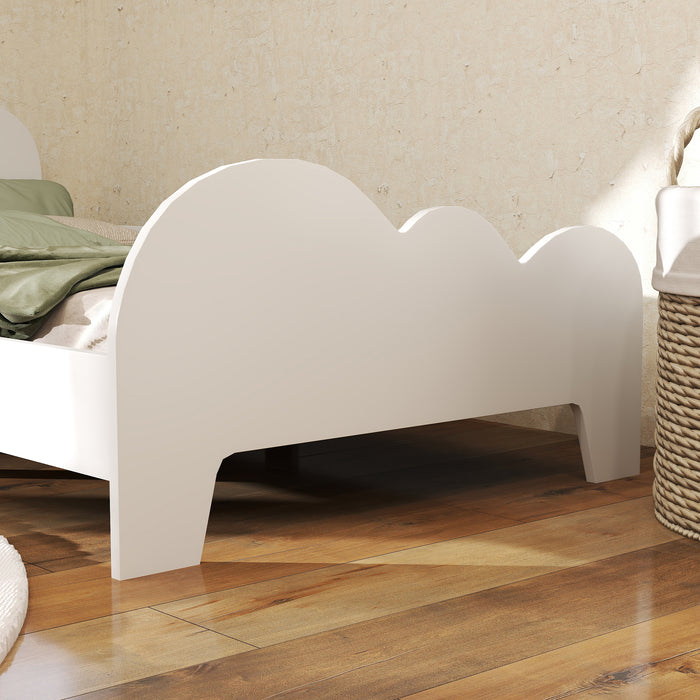 Cloud-Themed Toddler Bed with Safety Rails, 143.5 x 74.5 x 56cm