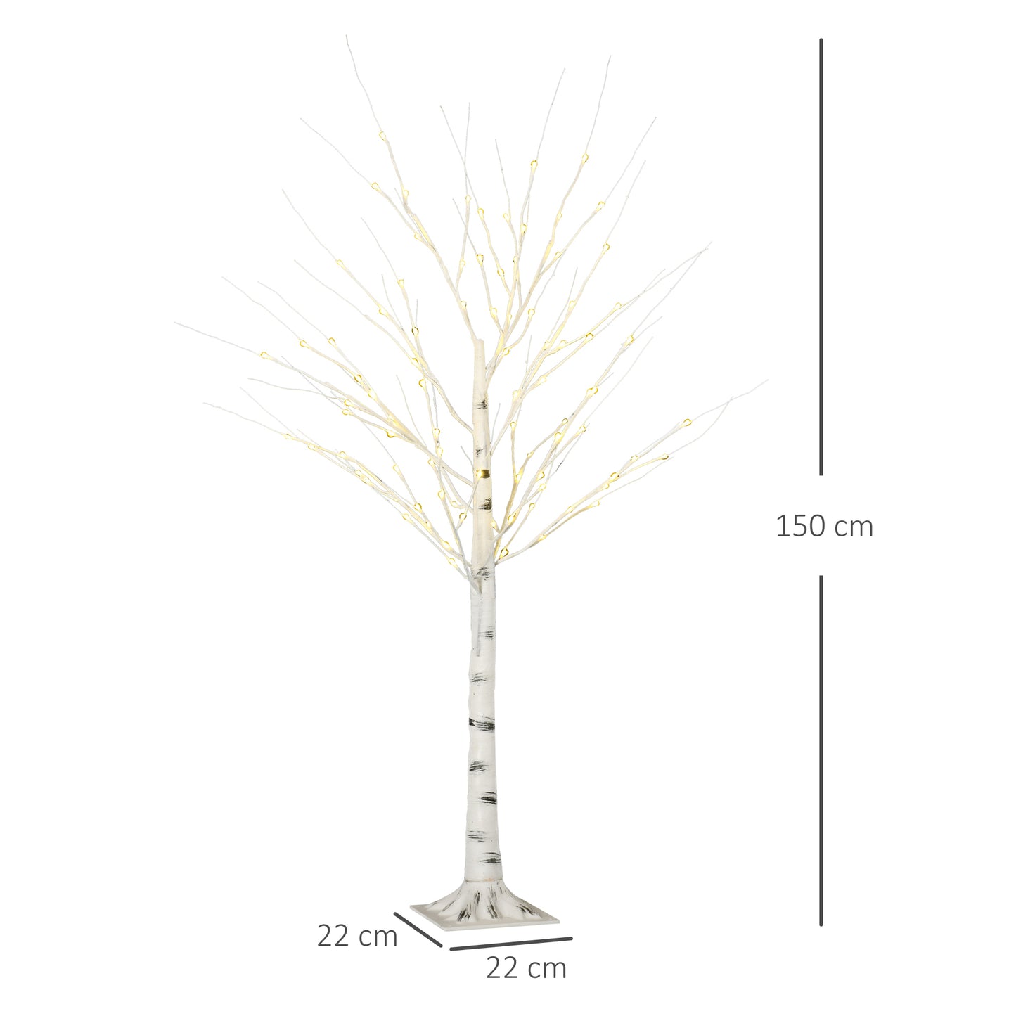 5ft Artificial White Birch Tree Light w/ 96 Warm White Pre-Lit LED Light