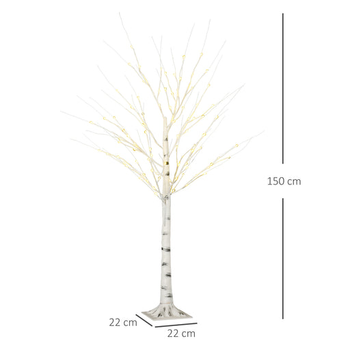 5ft Artificial White Birch Tree Light w/ 96 Warm White Pre-Lit LED Light