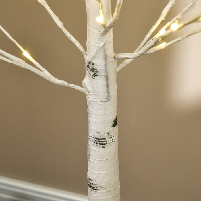 5ft Artificial White Birch Tree Light w/ 96 Warm White Pre-Lit LED Light