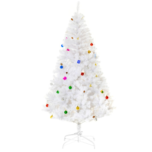 6ft Snow Artificial Christmas Tree w/ Metal Stand Decorations Home White