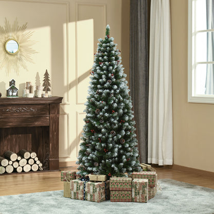 6FT Artificial Christmas Tree Xmas Indoor Decoration w/ Pinecone