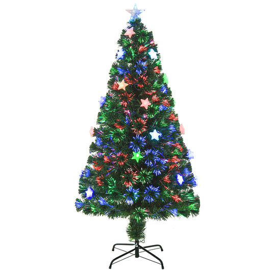 5FT Prelit Artificial Christmas Tree Fibre Optic LED Light Decoration