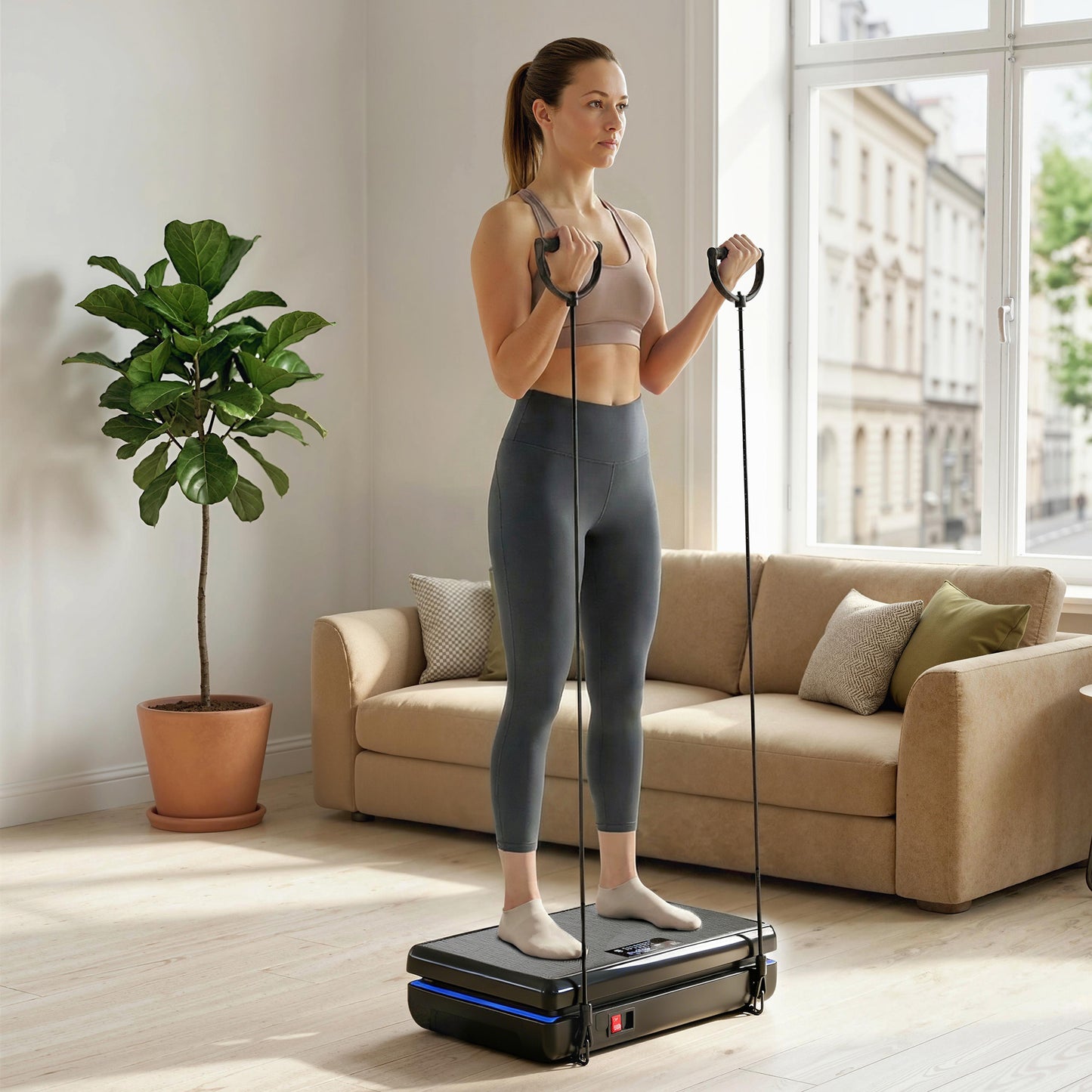 Vibration Plate Exercise Machine with 120 Speed Levels, 5 Programs