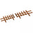 60L x 1D x 34H cm Pack of 12 Wooden Border Fences, Garden Fixed Picket Fence for Lawn Edging, Flowerbed, Brown