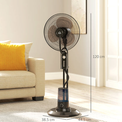 Spray Misting Fan, Pedestal Fan w/ Oscillation, Tilt, 4 Speeds