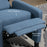 Wingback Recliner Chair for Home Theater, Button Tufted Microfibre Cloth Reclining Armchair with Leg Rest, Deep Blue