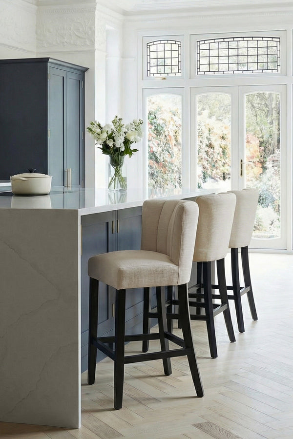 Set of 2 Hatfield counter stools – Limestone