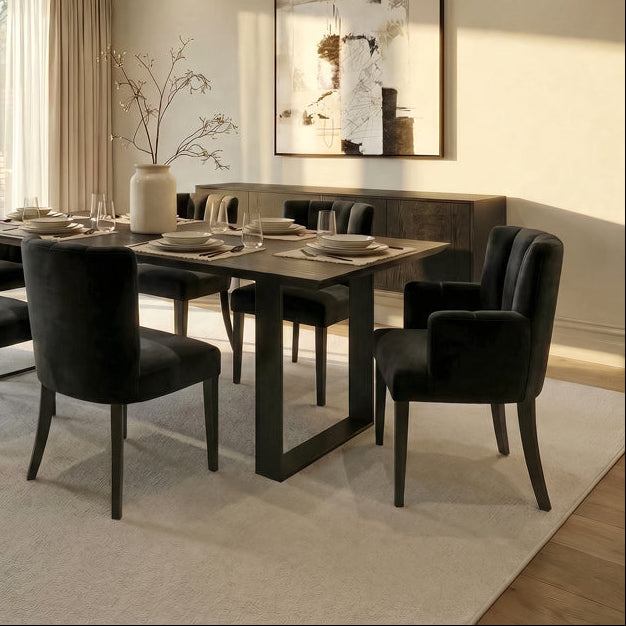 Hatfield Carver Chair - Black Velvet